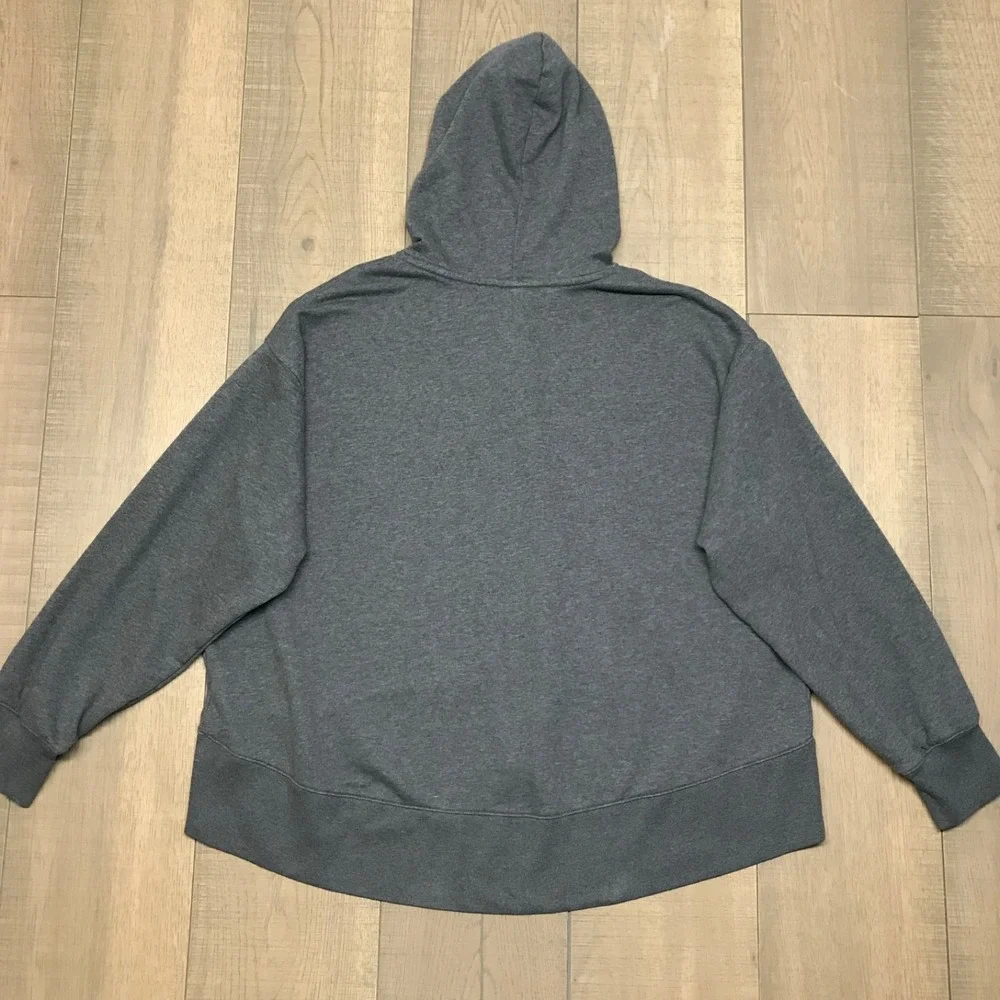 Nike Hoodie Womens Plus Size 1X Gray Pullover Hooded Cotton Blend Gym Run Casual